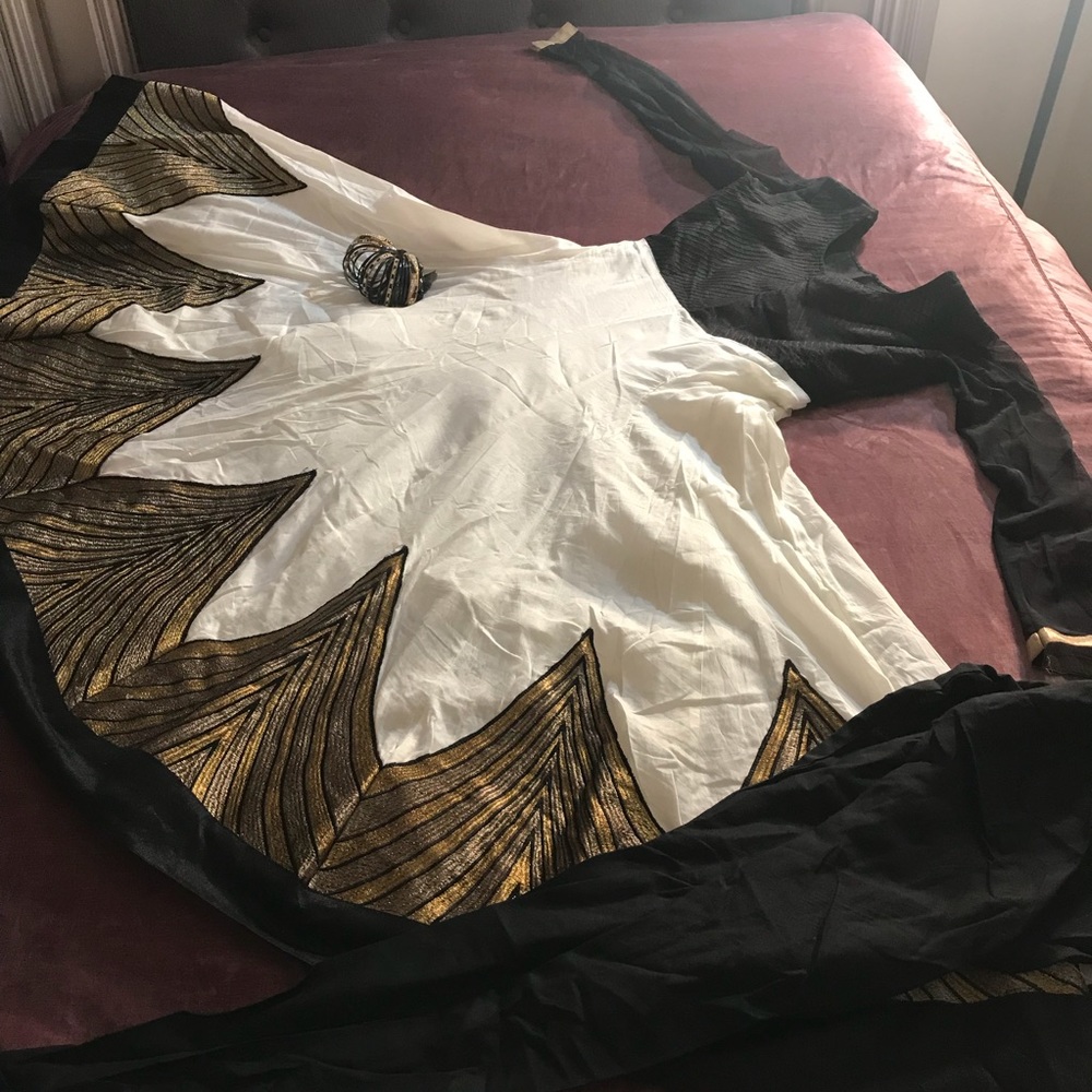 Indian Pakistani Dress Anarkali Black and White